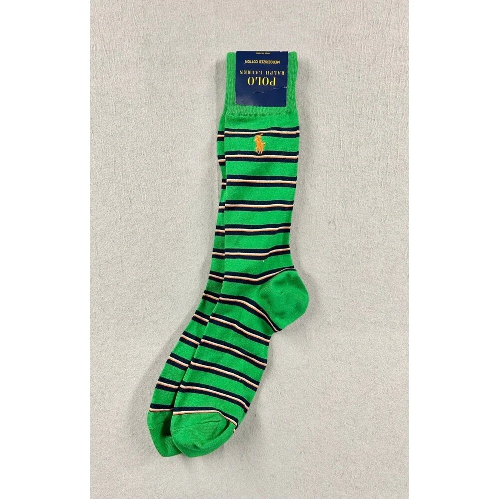 Polo Ralph Lauren Mercerized Cotton Striped Crew Socks